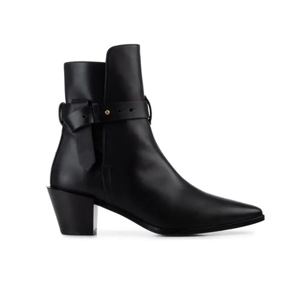 Frame Le Beverly Leather High Heel Ankle Booties In Noir Black Size Eu 39 / 8.5